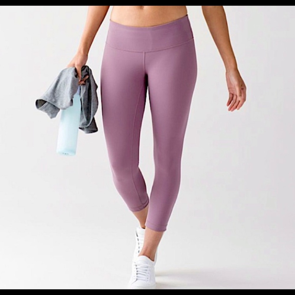 Lululemon Wunder Under Crop leggings Dusty Mauve